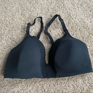 Lively All-Day Deep V No-Wire Black Bra